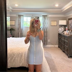 Blue and white checkered dress size small from forever 21